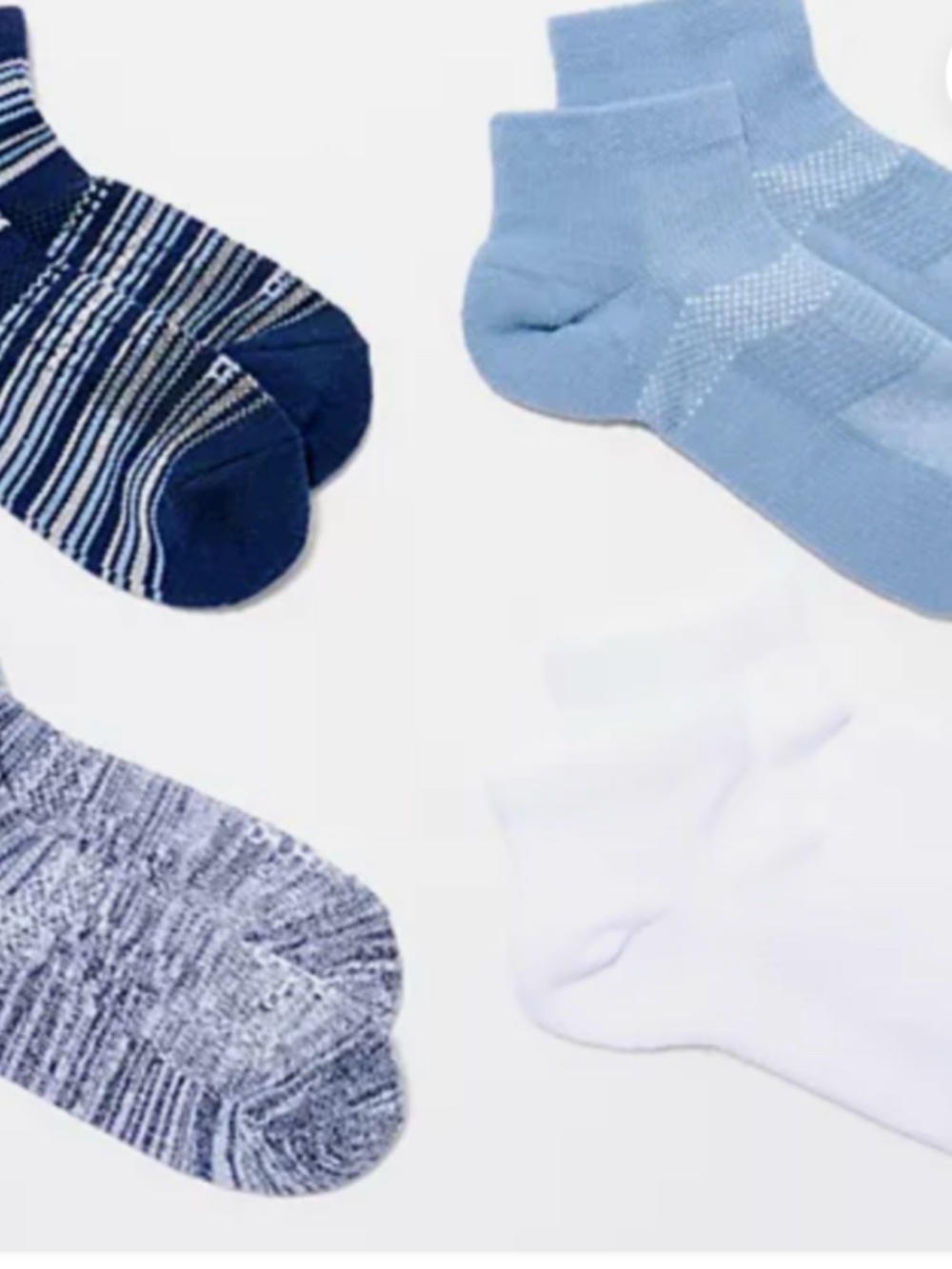 Tommie Copper Set of 4 Ultra Temp Ultraguard Ankle Socks Blue Stripe Medium NWB - Picture 1 of 6
